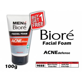 9555 Biore Facial Foam Men - ACNE defense - Buy1Get1free